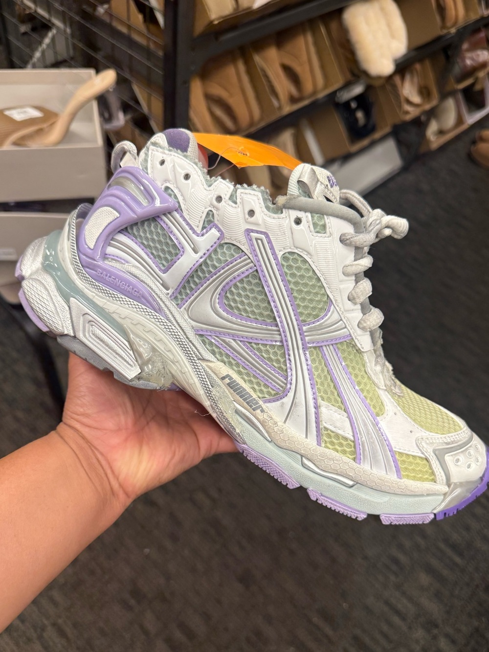 Balenciaga Women's Light Green and Lavender Athletic Sneakers